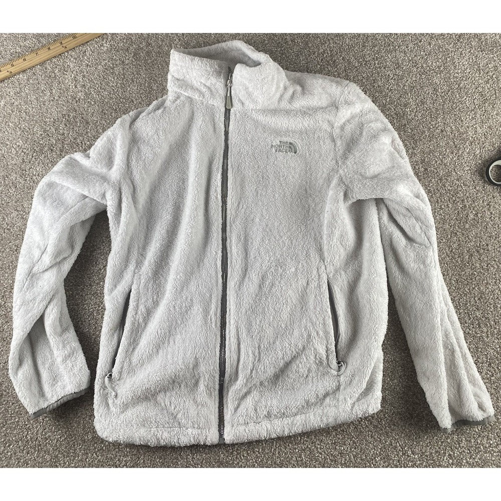 The North Face Womens L White Fleece Sherpa Jacket Polyester Warm Winter School